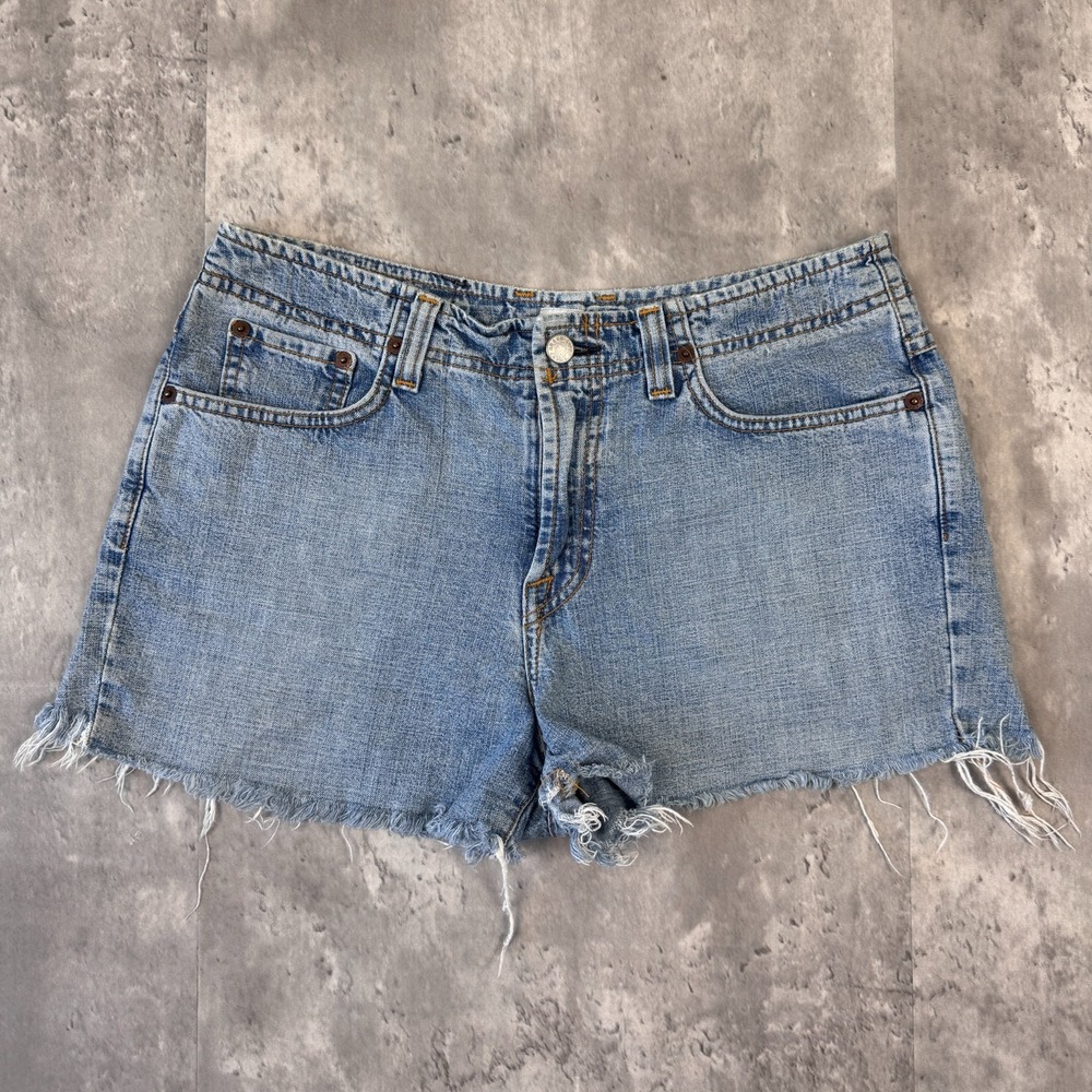 Vintage Lucky Brand Denim Shorts Womens 8 29 Blue Cutoff Frayed Distressed 2000s